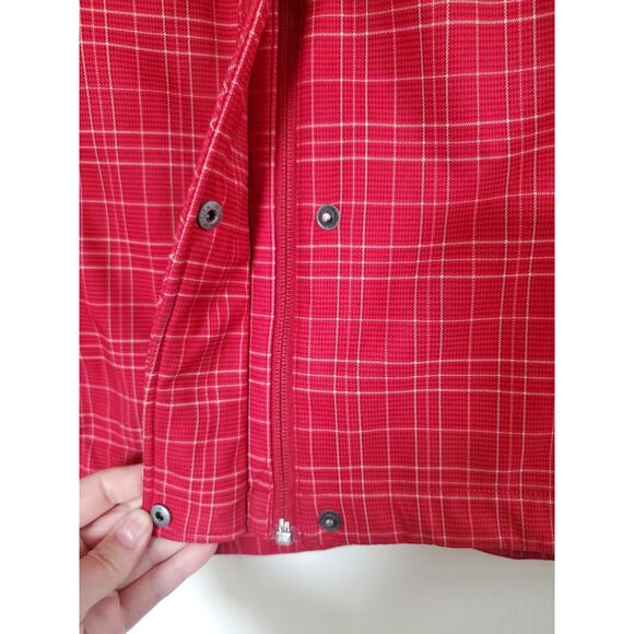 Bergans of Norway 1523 Mandal Lady Red Plaid Outdoor Belted Jacket Women's Large - Picture 9 of 16